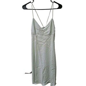 Madewell Sadie Mini Slip Dress Gatehouse Green Strappy Women's Sz 0 Item NL091
